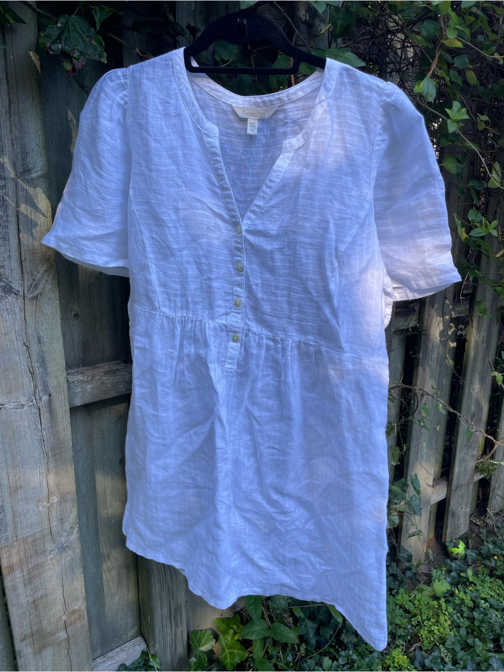 Garnet Hill White Linen Tunic Dress